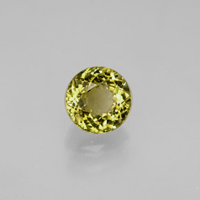 Tormalina naturale oro da 0,77 ct, taglio rotondo, VVS
