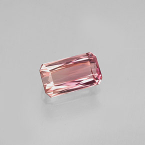 Tormalina naturale rosa da 0,89 ct, taglio smeraldo, VVS