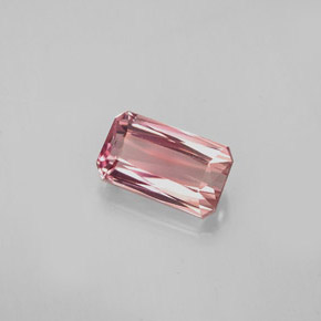 Tormalina naturale rosa da 0,89 ct, taglio smeraldo, VVS