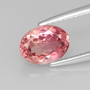 Tormalina naturale rosa da 1,32 ct, taglio ovale, VVS-VS