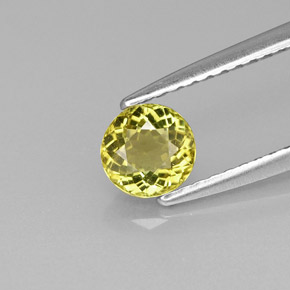 Tormalina naturale giallo da 0,53 ct, taglio rotondo, VS