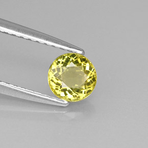 Tormalina naturale giallo da 0,53 ct, taglio rotondo, VS