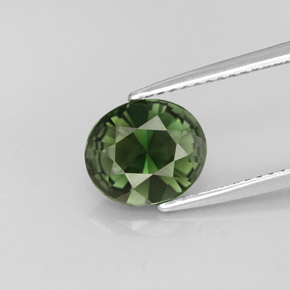 Tormalina naturale verde da 1,76 ct, taglio ovale, VVS