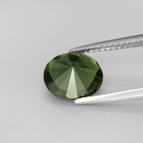 Tormalina naturale verde da 1,76 ct, taglio ovale, VVS
