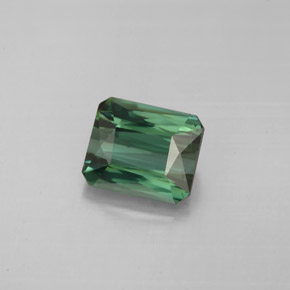 Tormalina naturale verde da 1,93 ct, taglio smeraldo, VS-SI