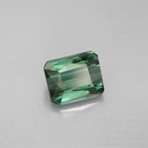 Tormalina naturale verde da 1,93 ct, taglio smeraldo, VS-SI