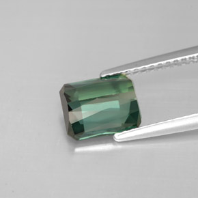 Tormalina naturale verde da 1,93 ct, taglio smeraldo, VS-SI