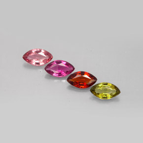 Tormalina naturale multicolore da  ct, marchesa, VVS-VS