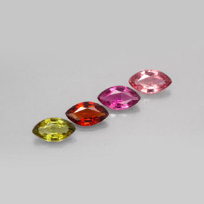 Tormalina naturale multicolore da  ct, marchesa, VVS-VS