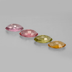 Tormalina naturale multicolore da  ct, marchesa, VVS-VS