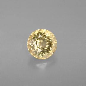 Tormalina naturale giallo da 1,28 ct, taglio rotondo, VS