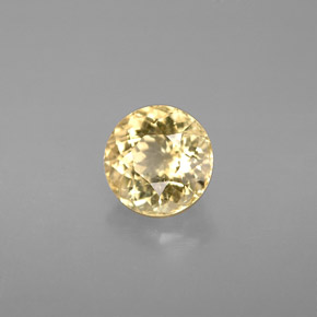 Tormalina naturale giallo da 1,28 ct, taglio rotondo, VS
