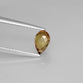 Tormalina naturale marrone da 0,73 ct, briolette, VVS-VS
