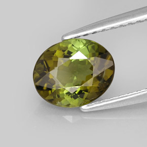 Tormalina naturale multicolore da 1,34 ct, taglio ovale, VS