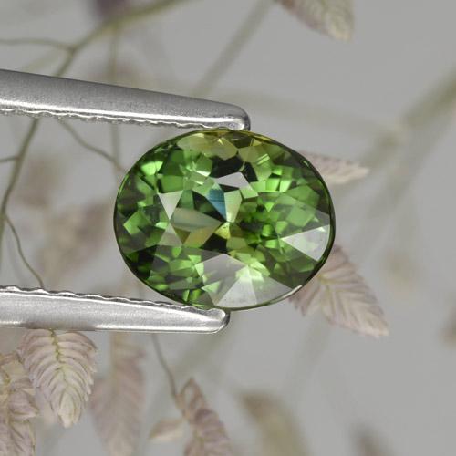 Tormalina naturale verde da 1,17 ct, taglio ovale, VVS-VS