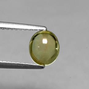Tormalina naturale verde da 1,14 ct, taglio ovale, trasparente