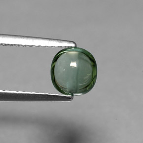 Tormalina naturale verde da 0,97 ct, taglio a cuscino, trasparente