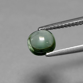 Tormalina naturale verde da 0,97 ct, taglio a cuscino, trasparente