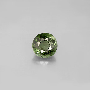 Tormalina naturale verde da 0,90 ct, taglio rotondo, VVS-VS