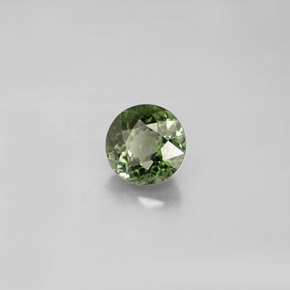 Tormalina naturale verde da 0,90 ct, taglio rotondo, VVS-VS