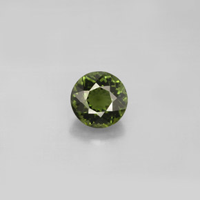 Tormalina naturale verde da 1,04 ct, taglio rotondo, VVS-VS
