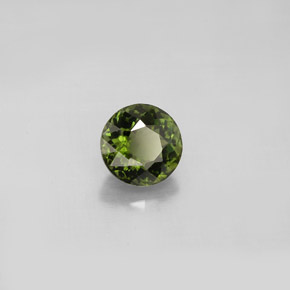 Tormalina naturale verde da 1,04 ct, taglio rotondo, VVS-VS