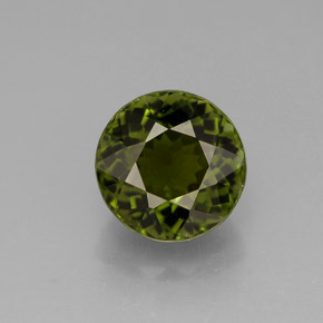 Tormalina naturale verde da 1,30 ct, taglio rotondo, VS