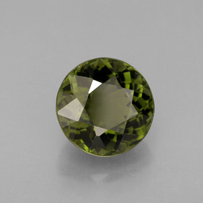 Tormalina naturale verde da 1,30 ct, taglio rotondo, VS