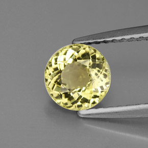 Tormalina naturale giallo da 0,92 ct, taglio rotondo, VS