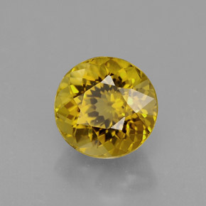 Tormalina naturale giallo da 1,19 ct, taglio rotondo, VS