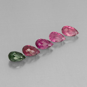 Tormalina naturale multicolore da  ct, briolette, VVS-VS