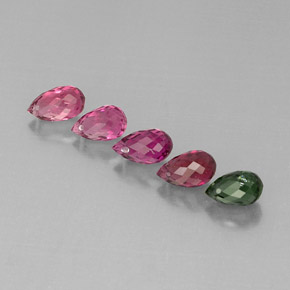 Tormalina naturale multicolore da  ct, briolette, VVS-VS