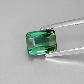 Tormalina naturale verde da 1,64 ct, taglio smeraldo, VVS