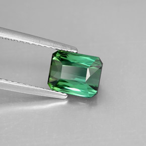 Tormalina naturale verde da 1,64 ct, taglio smeraldo, VVS