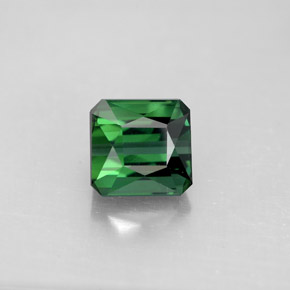 Tormalina naturale verde da 2,06 ct, taglio smeraldo, VVS