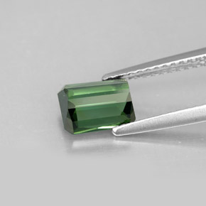 Tormalina naturale verde da 1,42 ct, taglio smeraldo, VVS-VS