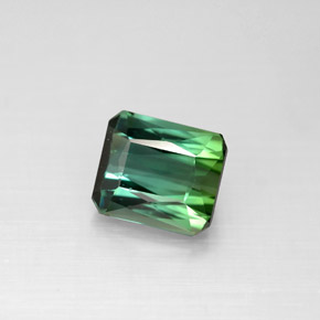 Tormalina naturale verde da 1,68 ct, taglio smeraldo, VS