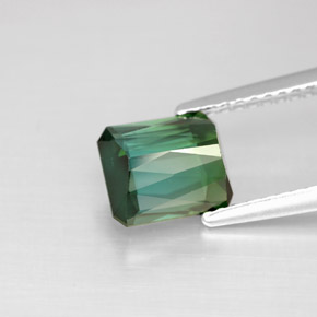Tormalina naturale verde da 1,68 ct, taglio smeraldo, VS