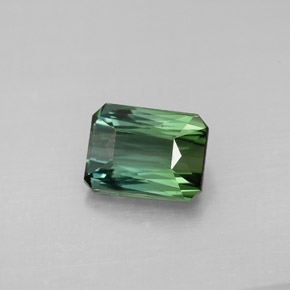 Tormalina naturale verde da 1,71 ct, taglio smeraldo, VVS-VS