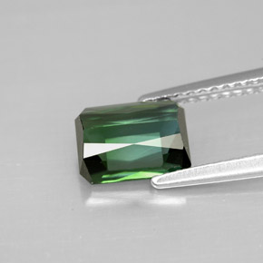 Tormalina naturale verde da 1,71 ct, taglio smeraldo, VVS-VS