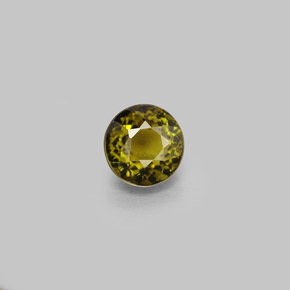 Tormalina naturale verde da 1,10 ct, taglio rotondo, VVS