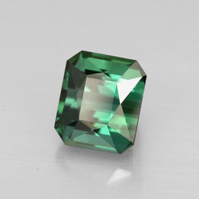 Tormalina naturale verde da 1,99 ct, taglio smeraldo, VVS