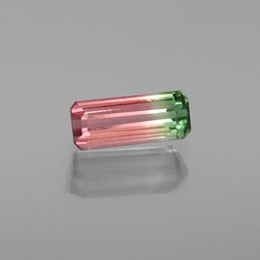 Tormalina naturale multicolore da 1,42 ct, taglio smeraldo, VVS-VS
