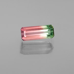 Tormalina naturale multicolore da 1,42 ct, taglio smeraldo, VVS-VS