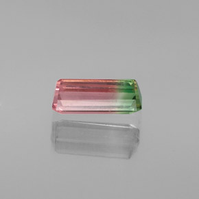 Tormalina naturale multicolore da 1,42 ct, taglio smeraldo, VVS-VS