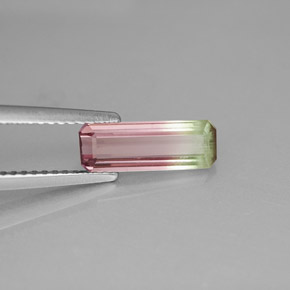 Tormalina naturale multicolore da 1,17 ct, taglio smeraldo, VS