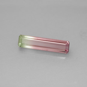Tormalina naturale multicolore da 1,60 ct, taglio smeraldo, VS
