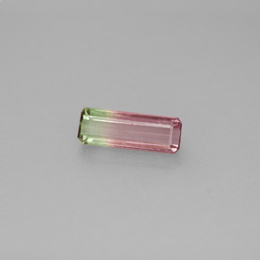 Tormalina naturale multicolore da 0,96 ct, taglio smeraldo, VS