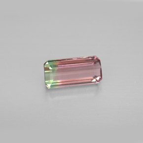 Tormalina naturale multicolore da 1,23 ct, taglio smeraldo, VVS-VS