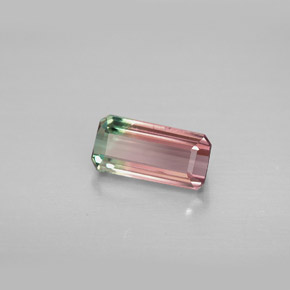 Tormalina naturale multicolore da 1,23 ct, taglio smeraldo, VVS-VS